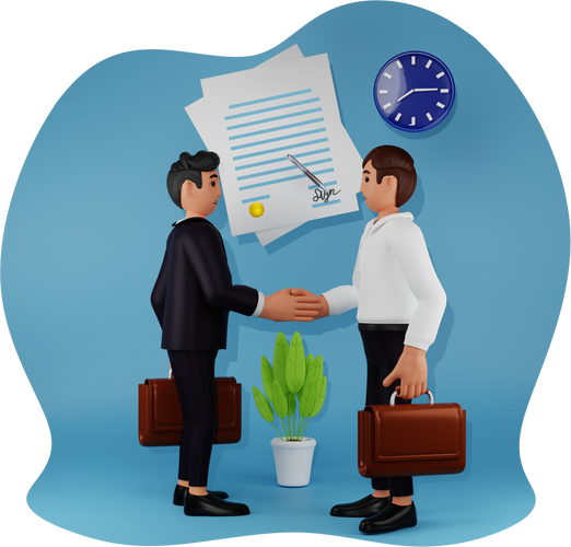 Business Contract 3D Character Illustration